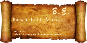Boruzs Emiliána névjegykártya